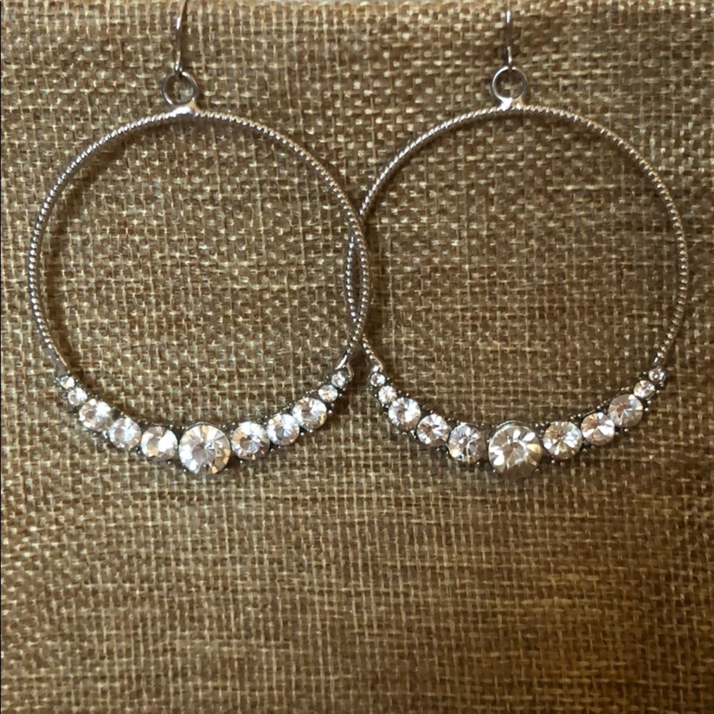 Rhinestone hoop earring